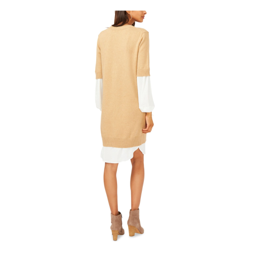 Vince Camuto Women's Beige Sweater Dress - Knee Length - L - Image 2