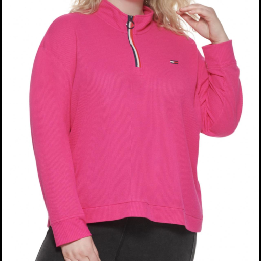 Tommy Hilfiger Women's Pink Pullover Sweatshirt Plus Size 2X