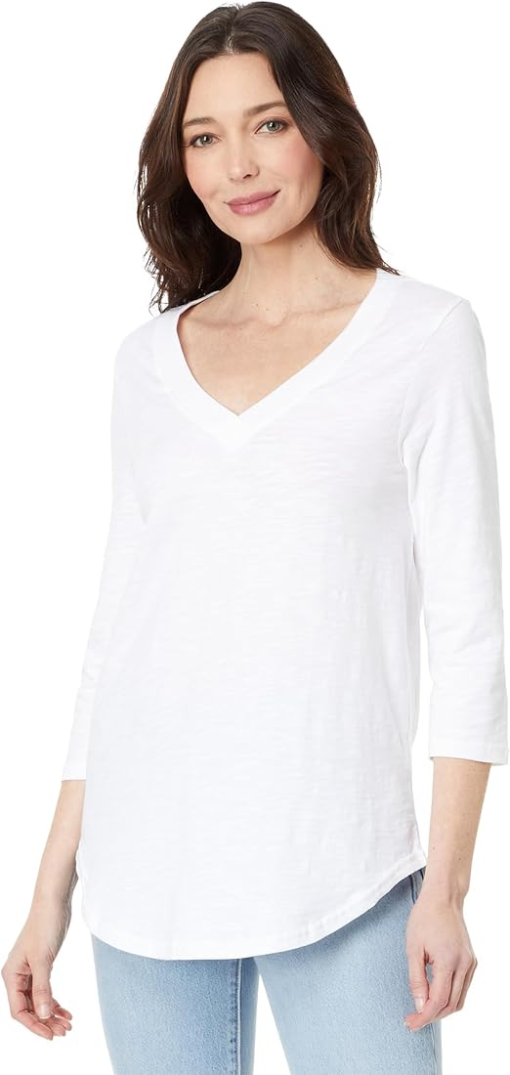 CeCe Women's White Tie Sleeve V-Neck Top - Size S - Blouses