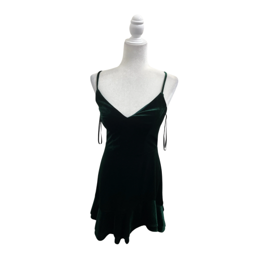 B.Darlin Green Velvet Mini Dress - Women's Small - Party Dress