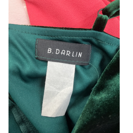 B.Darlin Green Velvet Mini Dress - Women's Small - Party Dress - Image 3