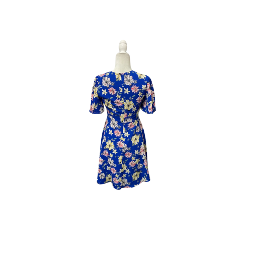 Eliza J Floral Blue Fit & Flare Dress - Petite Size 4P - Women's Dresses