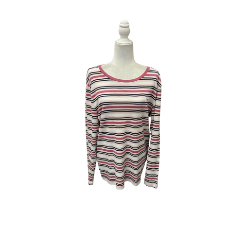 Tommy Hilfiger Women's Striped Pink XXL Long Sleeve Shirt