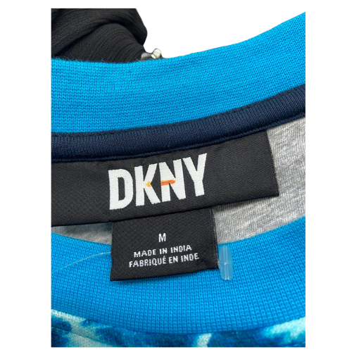 DKNY Blue Water Print Pocket Tee Shirt - Size N - Women's Top - Image 2