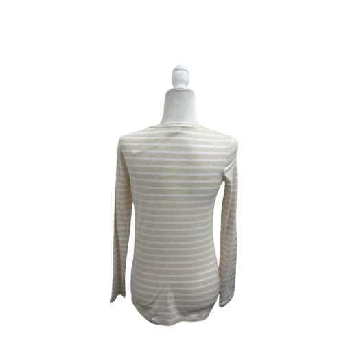 Style & Co Women's XS Striped Long Sleeve Tee Shirt - Beige