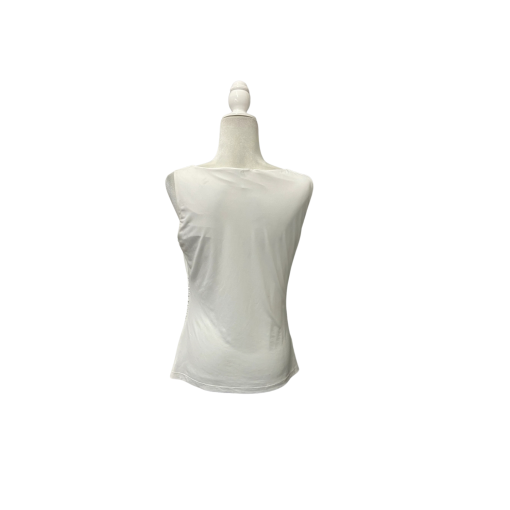 Calvin Klein White Ruched Tank Top - Women's Small Sleeveless Shirt