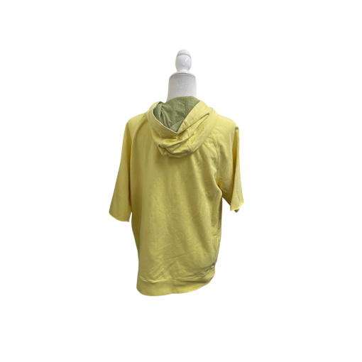 DKNY Women's Yellow Short Sleeve Hoodie Sweatshirt Medium