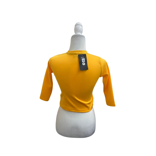 ASA Yellow Crop Top Women's XS 3/4 Sleeve Shirt