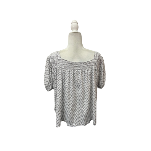 Tommy Hilfiger Women's Floral Top White XXL Square Neck Blouse