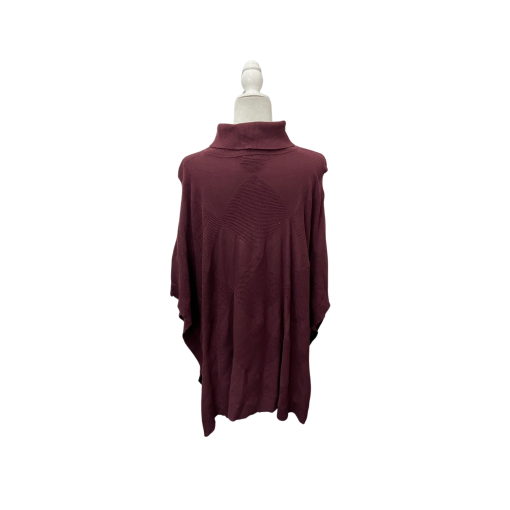 Alfani Women's Burgundy Poncho Sweater - Large - Turtleneck Top