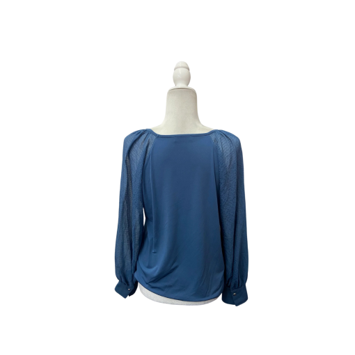 Calvin Klein Women's Blue Blouse Small Long Sleeve Top