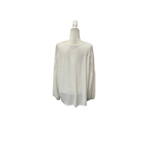 Zac&Rachel White Lace Blouse Plus Size 2X Women's Top