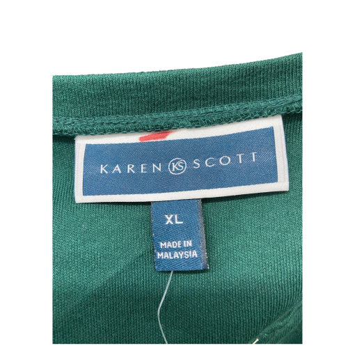 Karen Scott Women's Green Henley Top XL - Long Sleeve Shirt - Image 2
