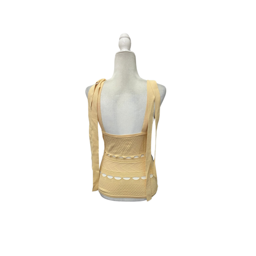 GIANNI BINI Yellow Knit Tank Top Small Women's Fashion Top