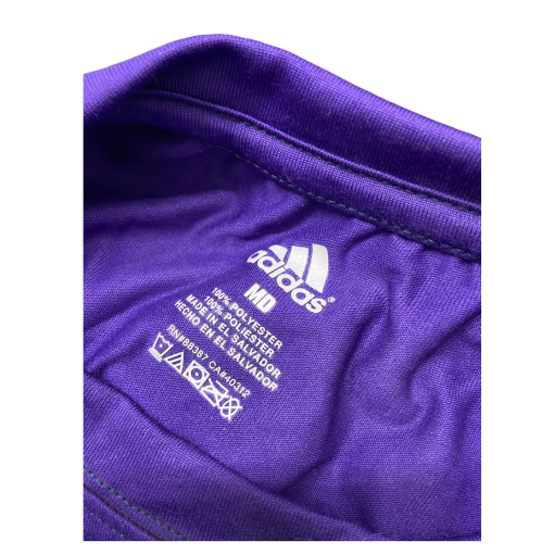 Adidas Women's Purple Trefoil Tee Shirt - Medium - Activewear - Image 2
