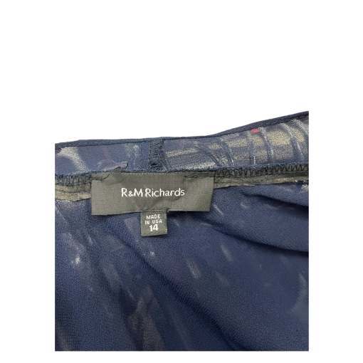 R&M Richards Navy Embellished Blouse Size 14 Women's Top - Image 2