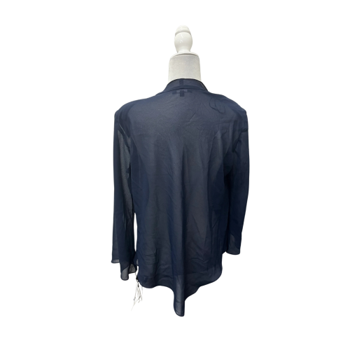 R&M Richards Navy Embellished Blouse Size 14 Women's Top