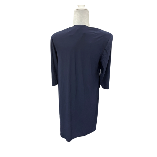 R&M Richards Navy Ruffle Cardigan Jacket - Petite Size 12 - Women's