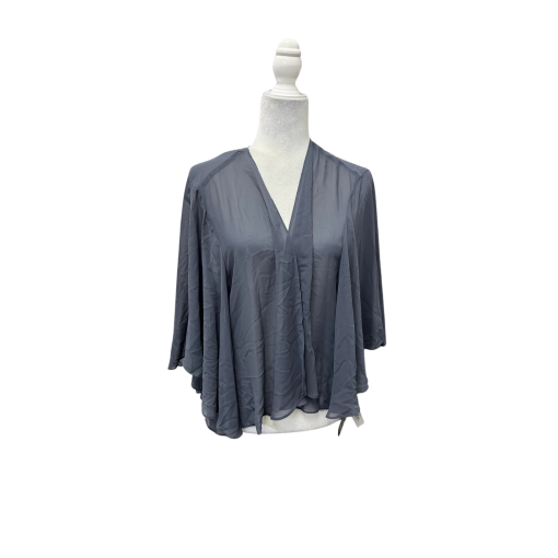 SLNY Plus Size Gray Chiffon Cape Top - Women's Size 18W
